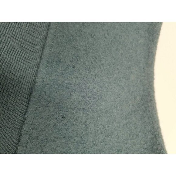 eileen fisher boiled wool Teal Coat 3 snap Closure ribbed sides size small - Picture 14 of 16